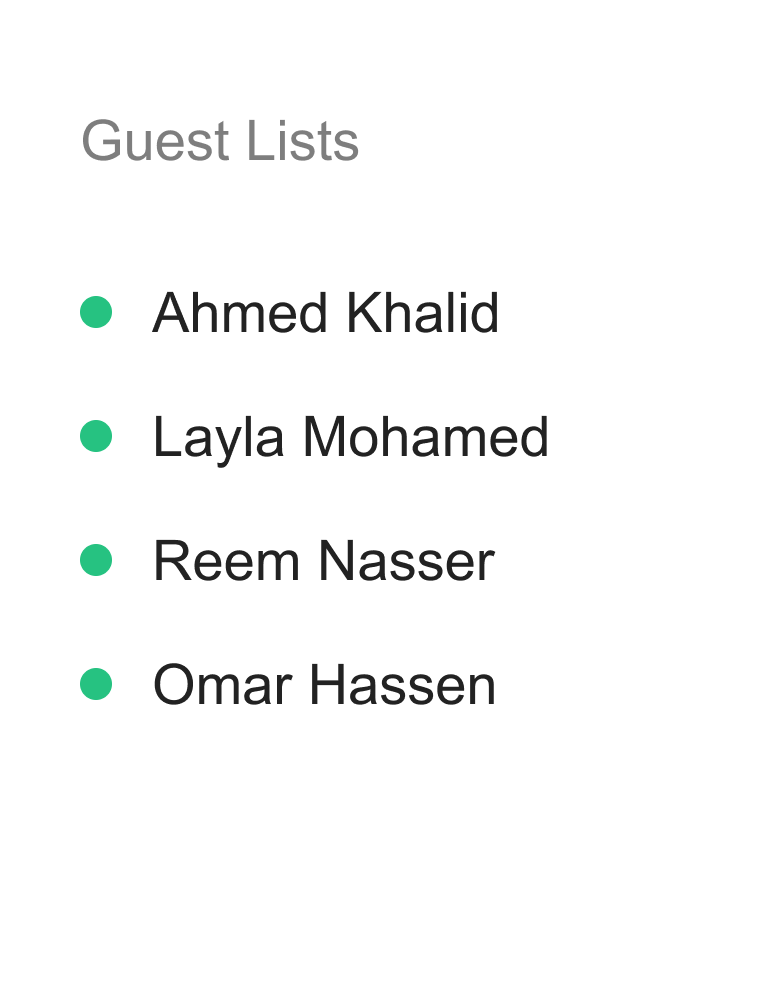 Guest lists